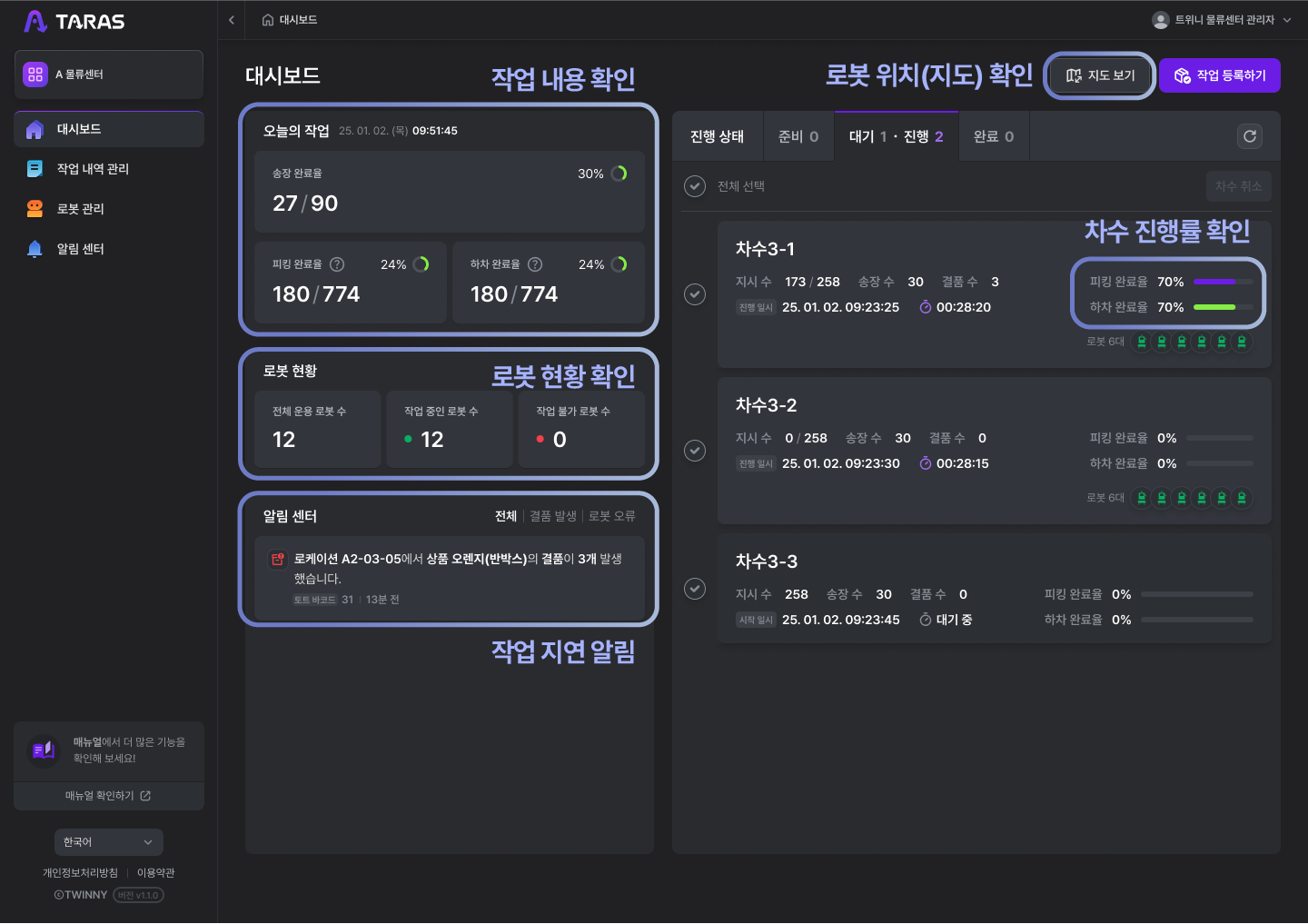 관리자용 매니저 프로그램 UI